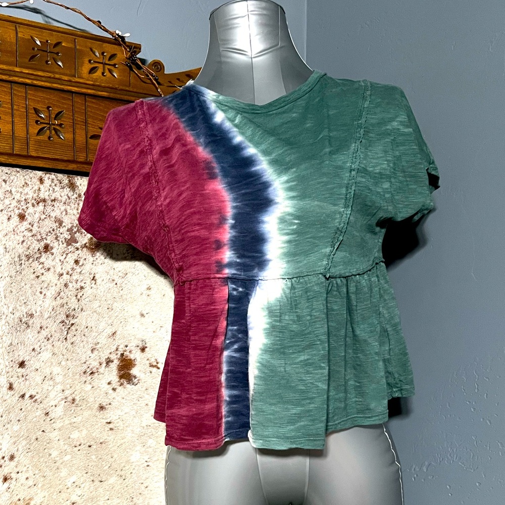Rewind tie-dye baby doll shirt